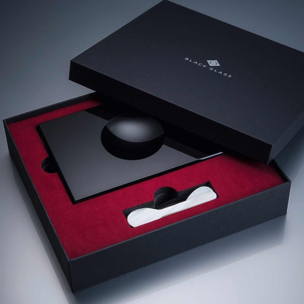 Kaviar-Set in hochwertiger Geschenkbox von Black Glass
