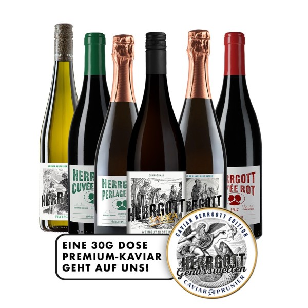 Paquet de vin et de caviar Herrgott