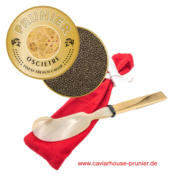 Prunier Oscietre 250g + caviar knife from Robbe & Berking